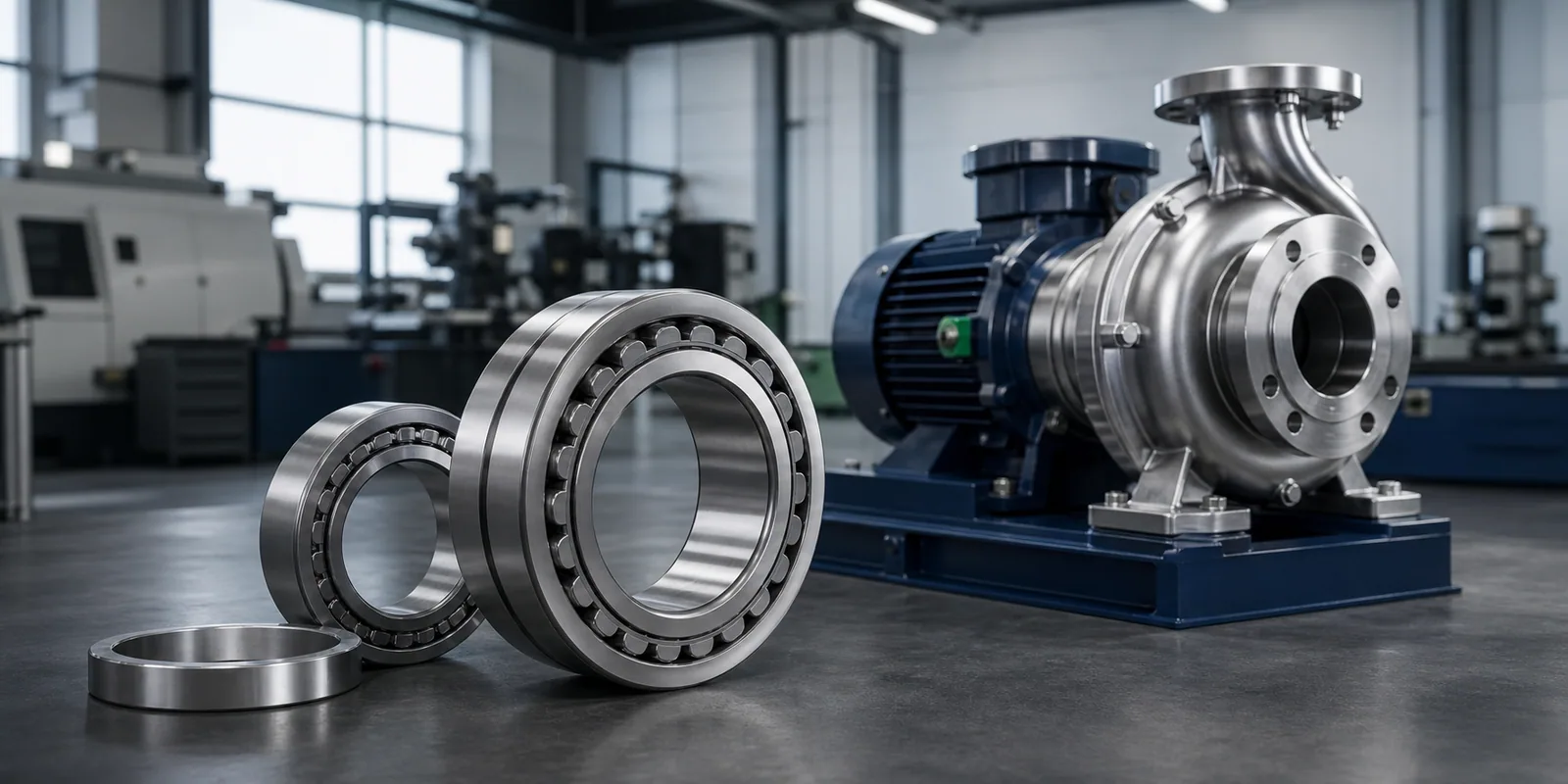 Precision industrial bearings and centrifugal pump